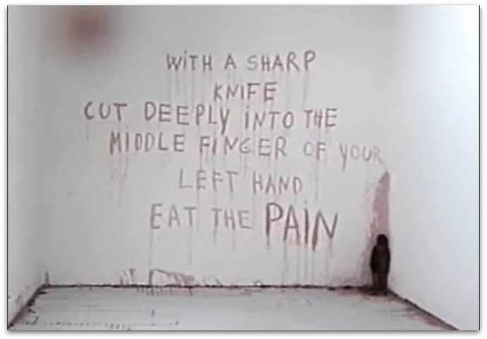 Image: marina-abramovic-with-a-sharp-knife-cut-deeply-into-the-middle-finger-of-your-left-hand-eat-the-pain (900×628 40.9 KB) Image: marina-abramovic-with-a-sharp-knife-cut-deeply-into-the-middle-finger-of-your-left-hand-eat-the-pain (900×628 40.9 KB)