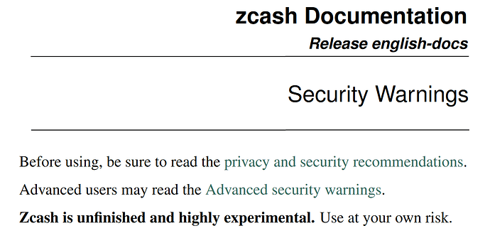 zcash-security-warnings