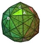A, B, C vertices in disdyakis triacontahedron
